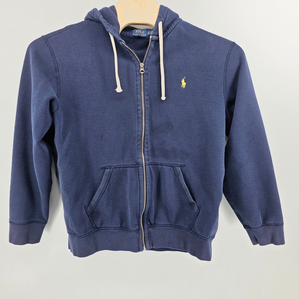Polo Ralph Lauren Hoodie Mens XL Heritage‎ Cotton Full Zip Navy Blue